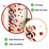 Holiday Decorative Door Clings Christmas Cat Sticker, Cute Santa Hat Kittens Wall Decal, Self Family Festive Interior Decorations Adhesive Waterproof