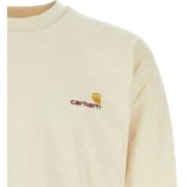 Carhartt WIP Solid Color Fitted Long Sleeve T-Shirt Men tops Beige I029955-05-XX