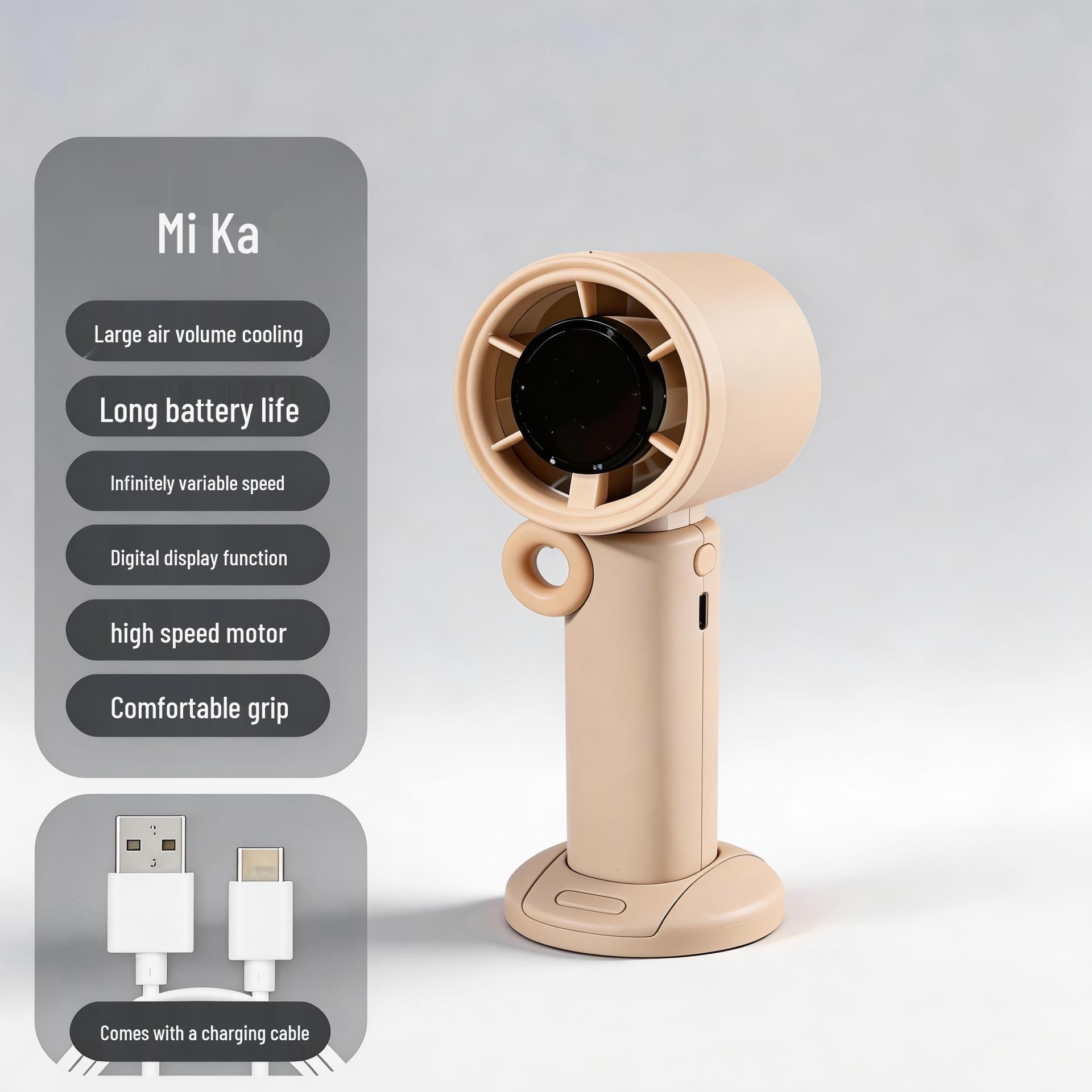 Portable Mini USB Rechargeable Handheld Fan with Digital Display
