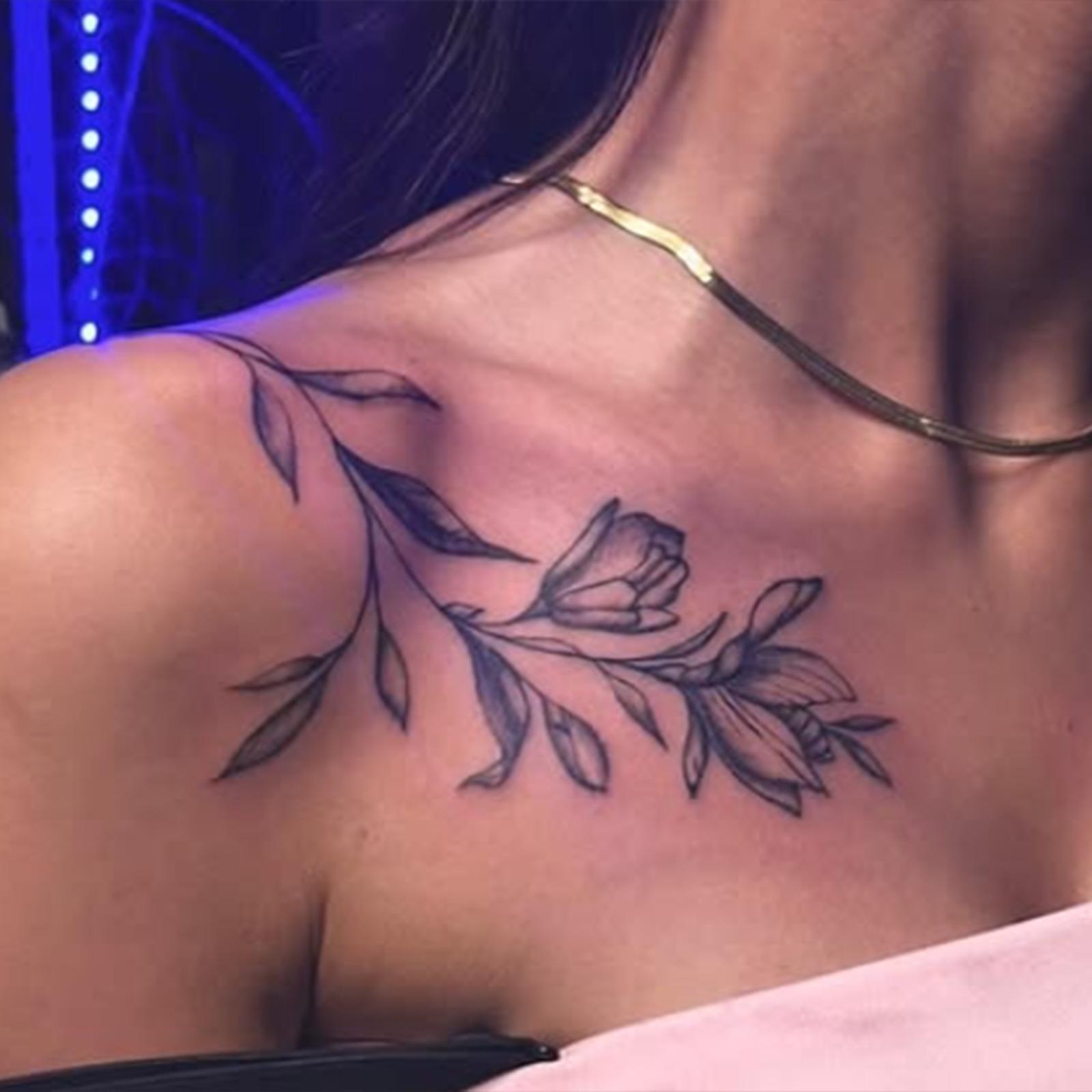 Glow Makeup Unisex High Value, Simple Personality, Small Fresh Retro Plain Flower Collarbone Tattoo Sticker