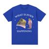 What Is Even Happening Funny Frog Meme Tee Shirt Men Fashion Vintage Short Sleeve T-Shirts Unisex High Quality Oversized T-shirt