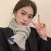 Koreanischer einfarbiger gestrickter Wollschal kurz Damen Mädchen einfach schick gekreuzter Nackenwärmer Schals winddichtes Snood Kragen Halstuch