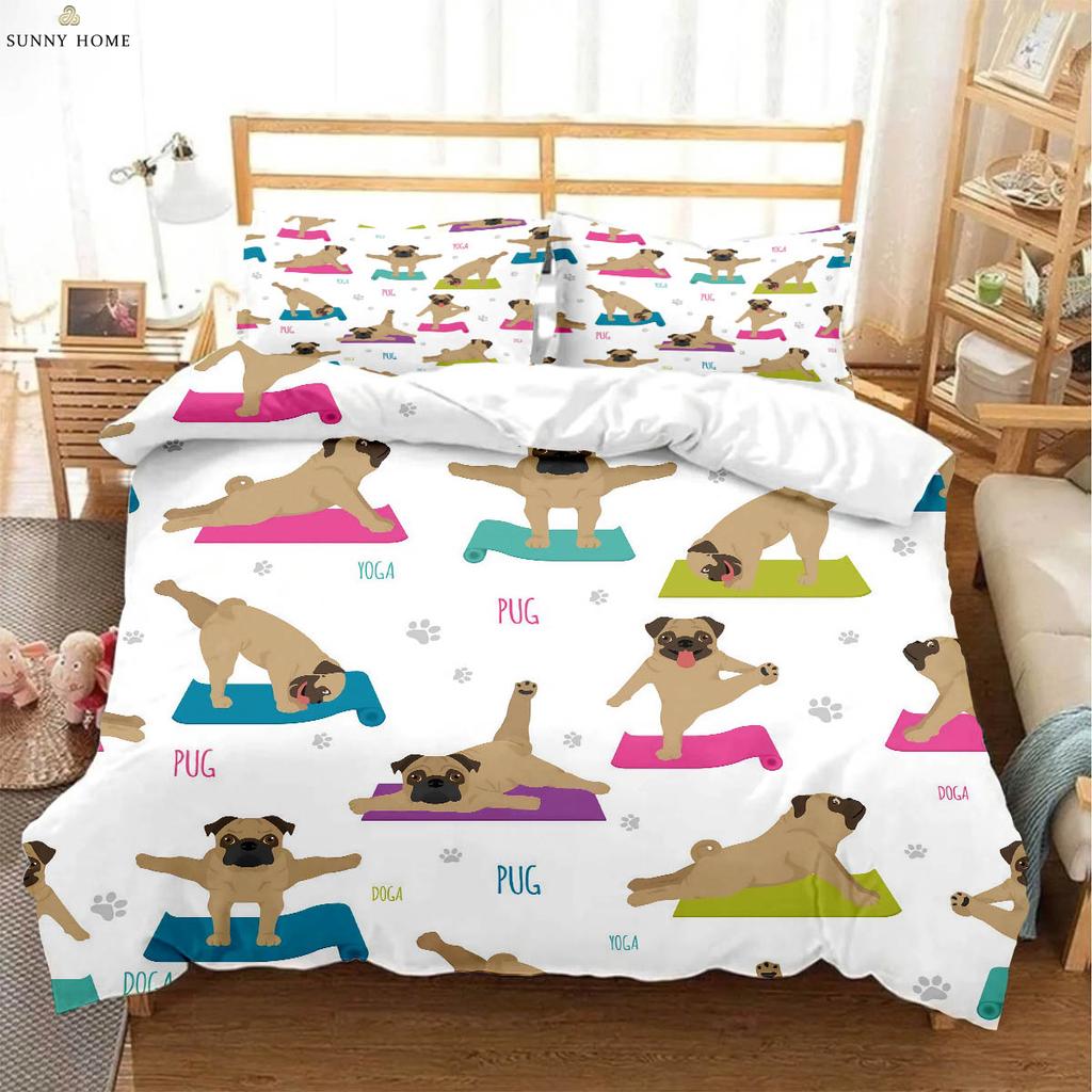 Cartoon Cute Animal Colorful Dog Print Duvet Cover Bedding Set (Including Duvet Cover And Pillowcases) 3-Piece Set