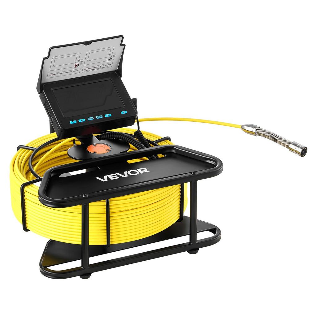 Sewer Camera, 50m Drain Inspection Camera, IP68 Waterproof Snake Plumbing Cameras with Lights - 6 Adjustable LEDs, 4500mAh Battery & 16GB Card for