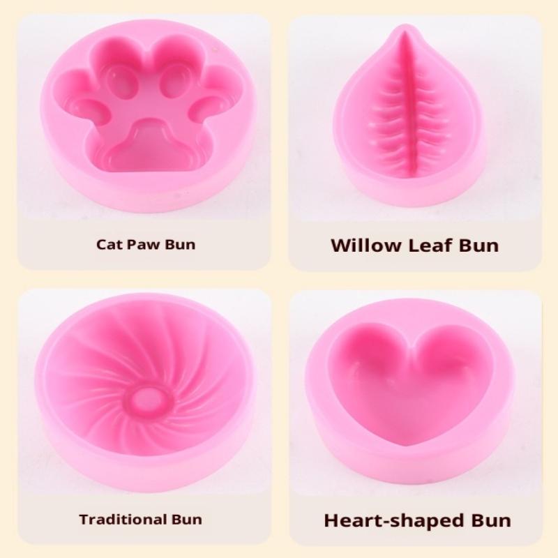 4 Pezzi Timbro per Panini del Festival di Metà Autunno - Stampo Tradizionale Cinese per Panini Pressa per Ravioli Produttore di Dim Sum Stampo in Plastica Fatto in Casa per Xiaolongbao