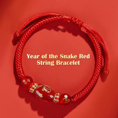 Chinese Style Zodiac Red Rope Braided Bracelet  Year Lucky Bracelet For Men Women  Snake Year Bracelet Jewelry Gifts