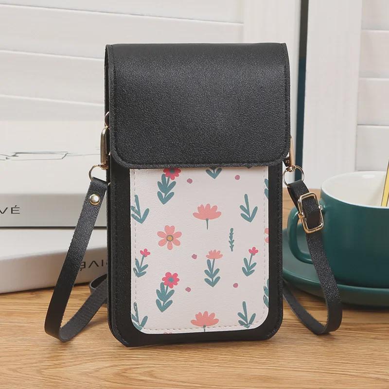 

Міні-сумка через плече з сенсорним екраном 2024 року для дівчаток із роз’ємом для заряджання – принтований дизайн на одне плече чорний