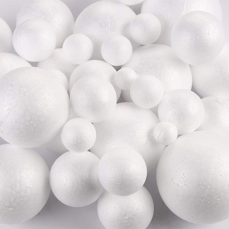 10Pcs Christmas Ball Foam White Foam Ball Round for Art Party Suppies Xmas Tree Decoration DIY Paint Drawing Crafts Accessories