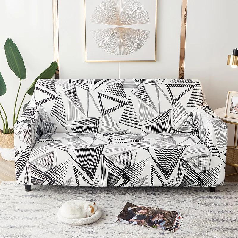 Geometry Elastic Stretch Sofa Cover Slipcovers All-Inclusive Couch Cover For Different Shape Sofa Chair L-Style Need 2Sofa Cover