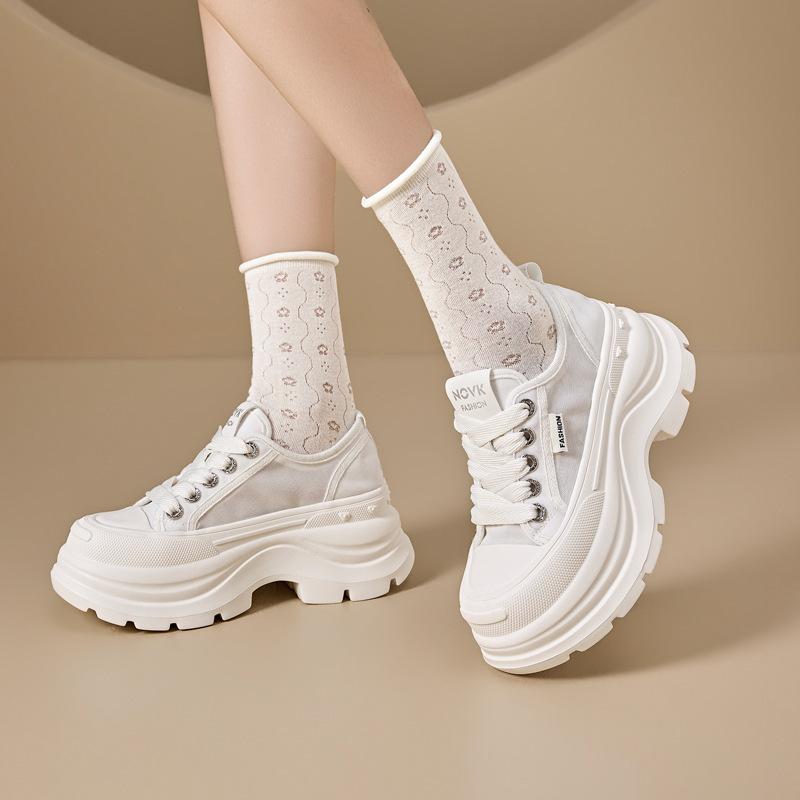 Mesh Women's 2026 Summer New Shoes Women's Shoes Versatile Breathable Thick-soled Thin Student Casual Board Shoes
