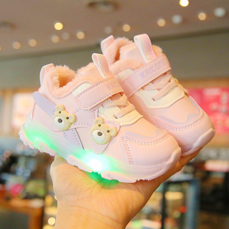 Kids' Fleece-Lined Cotton Shoes for Autumn/Winter: Soft-Soled, Warm Walking Sneakers for Toddlers (Boys & Girls)