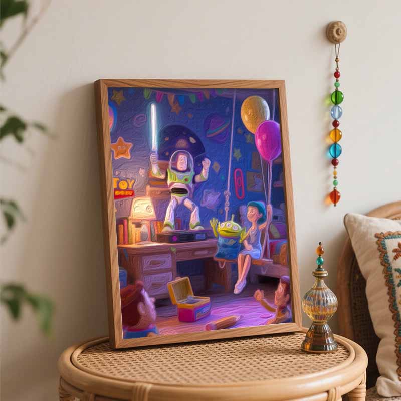 Disney Toy Story Buzz Lightyear Digital Oil Painting Art Kit Handmade Coloring Painting Home Decor