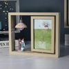 Nordic style personalized couple 6-inch double-sided photo rotating desk photo frame with LED light creative photo frame display