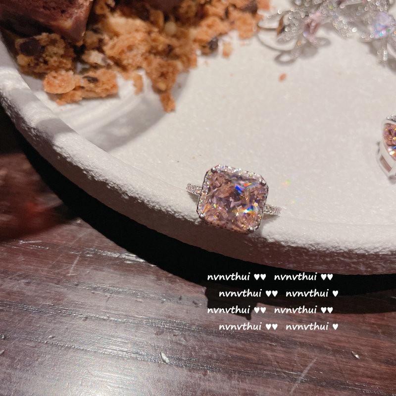 Nvnvthui Princess Pink Bow Gemstone Love Necklace, Plated With 18K Gold Love Zircon Water Droplets