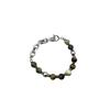 Unisex Retro Chinesisches Hip-Hop Armband aus Stein & Titanstahl - Nicht verblassend, Trendy, Vielseitiges Accessoire