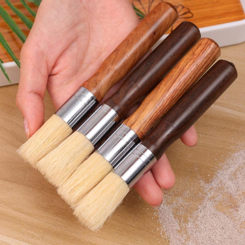 10pcs Wooden Coffee Brush Grinder Cleaning Tools Soft Pig Hair Solid Wood Brushes Espresso Machine Cleaner Kitchen Accessories