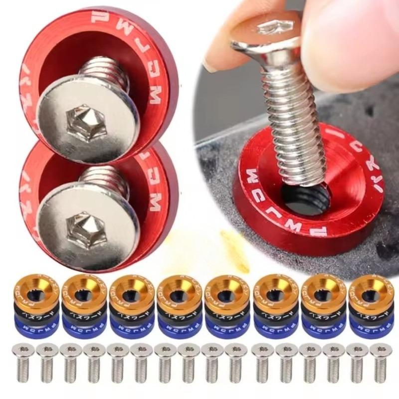 Universal Aluminum Fender Washer Engine Bay Dress Up Kit M6 Screw Bolt Nut JDM Car Bumper License Plate Hood Modification Set