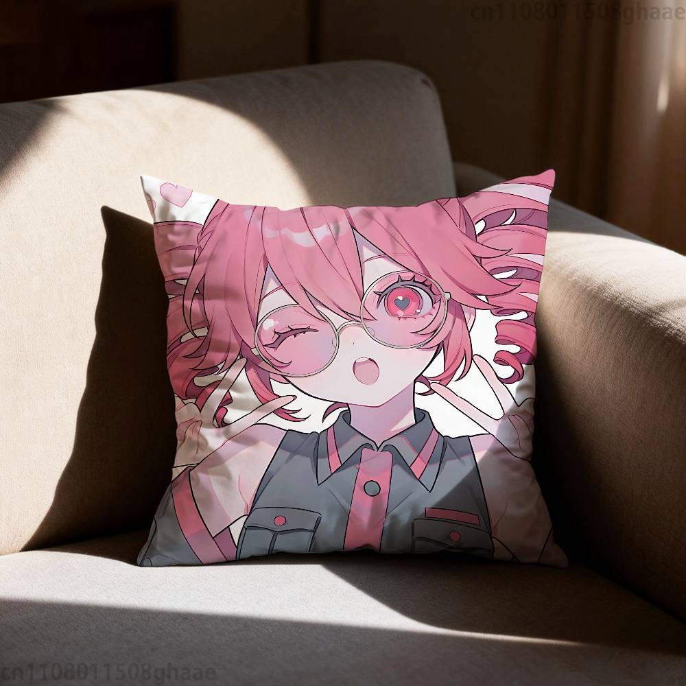 Virtual Singer KKasane Teto Pillow Case Antidustmite Pillowcase Invisible zipper silky short plush Sofa cushion cover