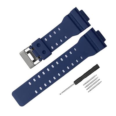 16mm Wide Waterproof Watch Compatible with Genuine Casio Compatible with and Strap, Bands, G-8900A, GR-8900A, GW-8900A, GA-110, GA-100, GD-100, GD-110