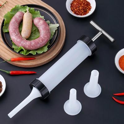 Manual Sausage Stuffer - Hand Crank Salami Maker with Metal Gears, Home Kitchen Filling Tool & Accessories (Vertical)