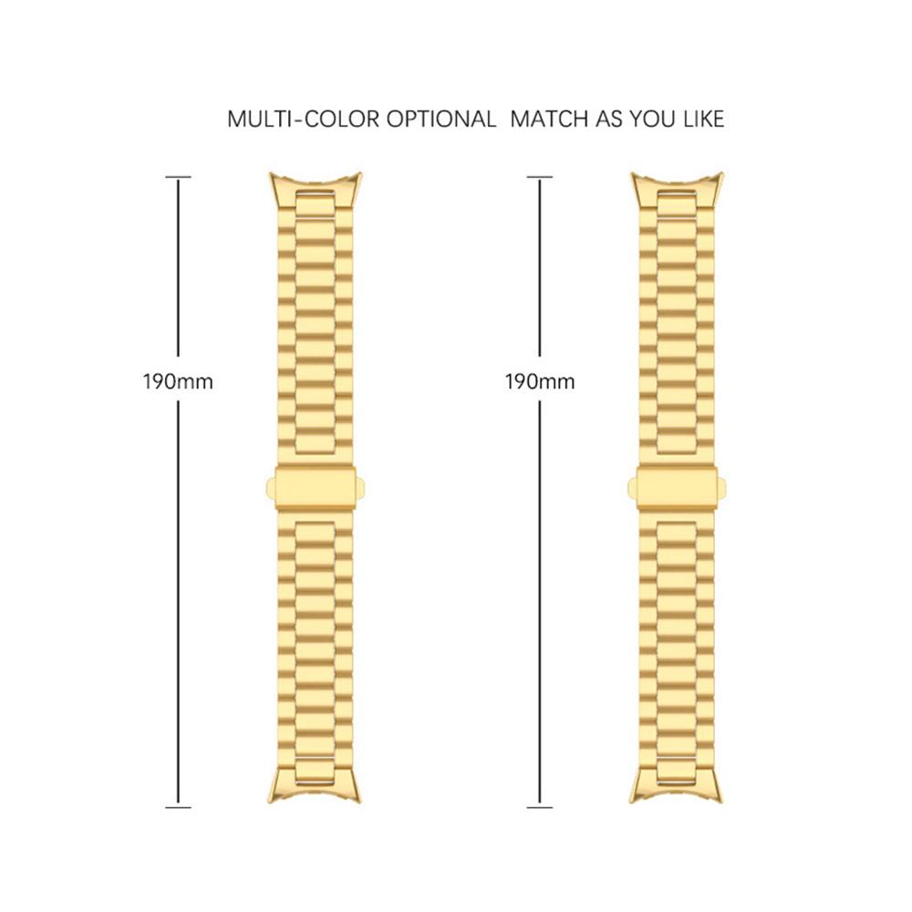 För Google Pixel Watch 3 45mm Klockarmband Tre Pärlor Rostfritt Stål Armband