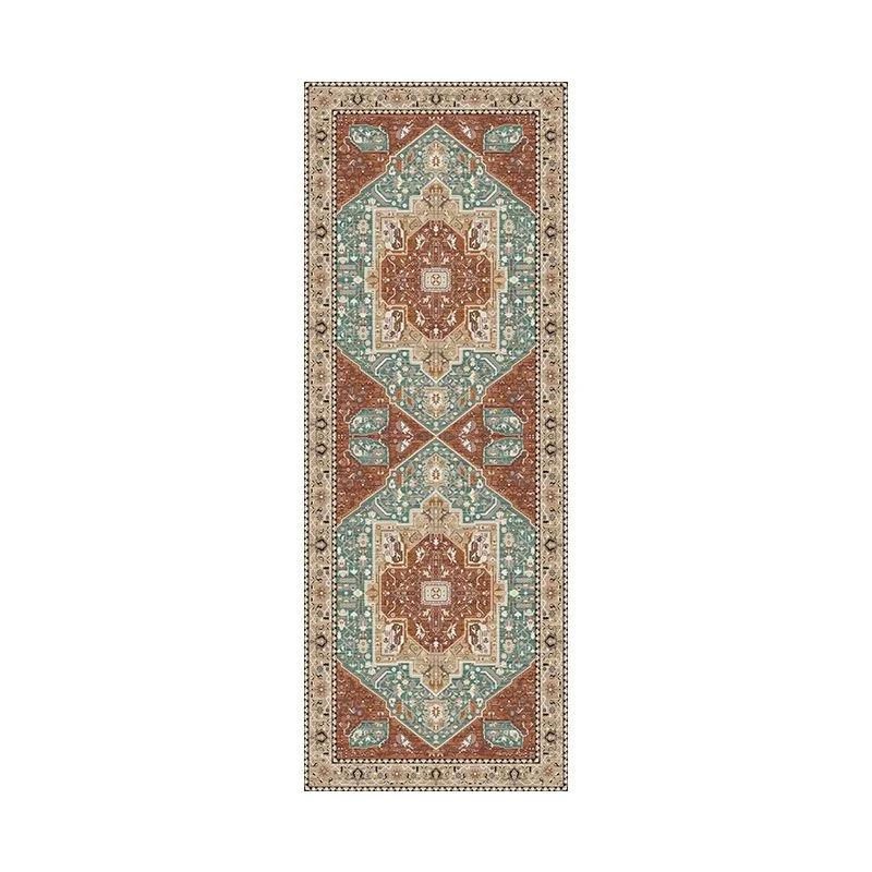 Machine Washable Easy Fold Bohemian Area Rug Soft Non-Slip Bedroom Corridor Carpet for Room Play Mat Easy Care Floor Rug