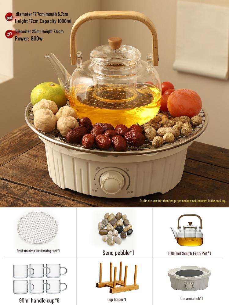 Electric Ceramic Indoor Stove Set with Glass Teapot - 2026 Edition