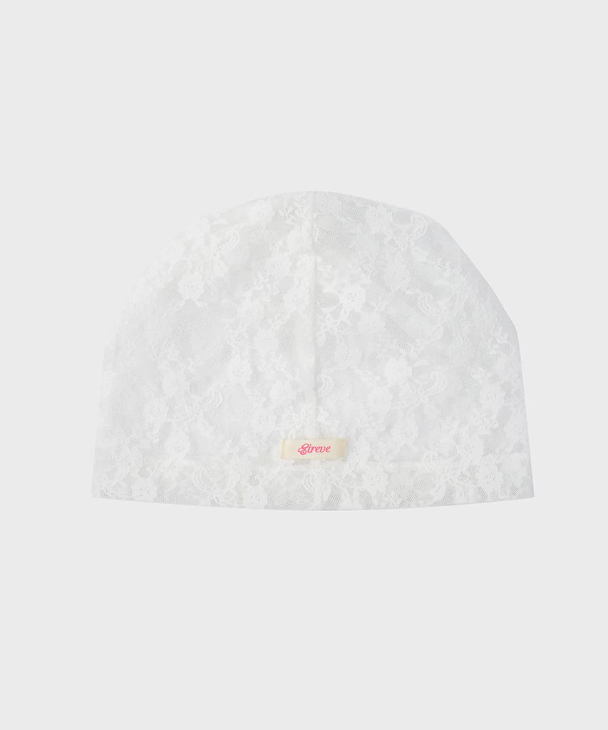 EIREVE Lace See-Through Beanie (White)