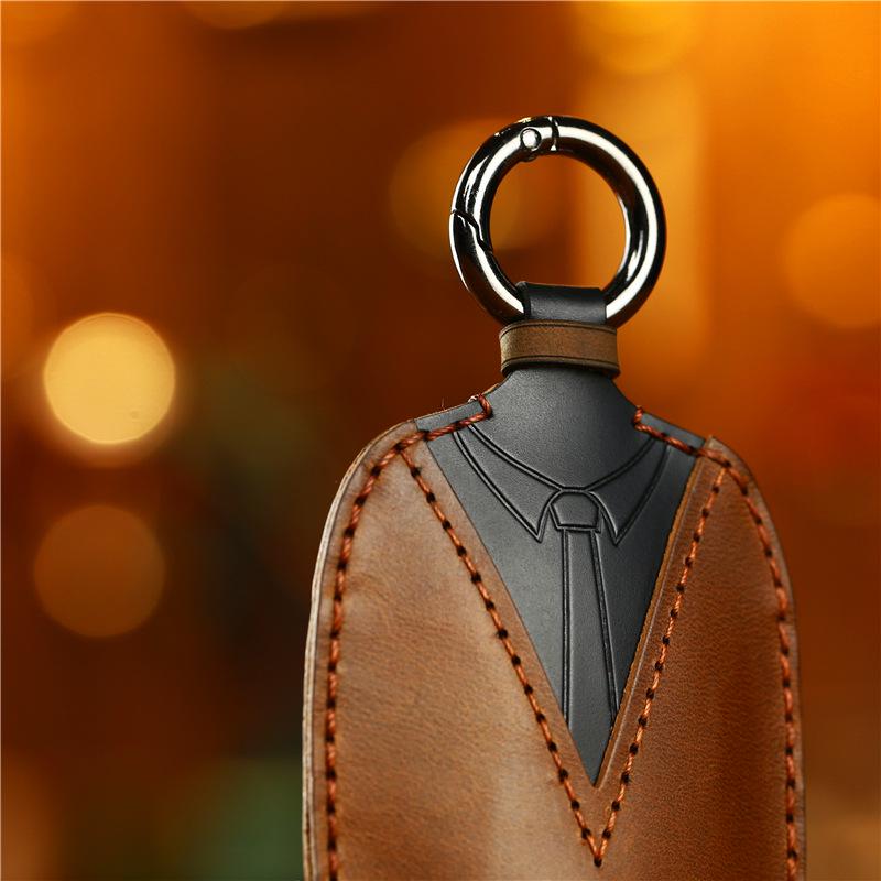 Car Key Bag Universal Leather Key Cover Pure Handmade Creative Cowhide Key Bag Gift Box Can Be Packed In One Piece.