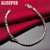 925 Sterling Silber 4 mm Schlangenkette Schraubarmband Schmuck