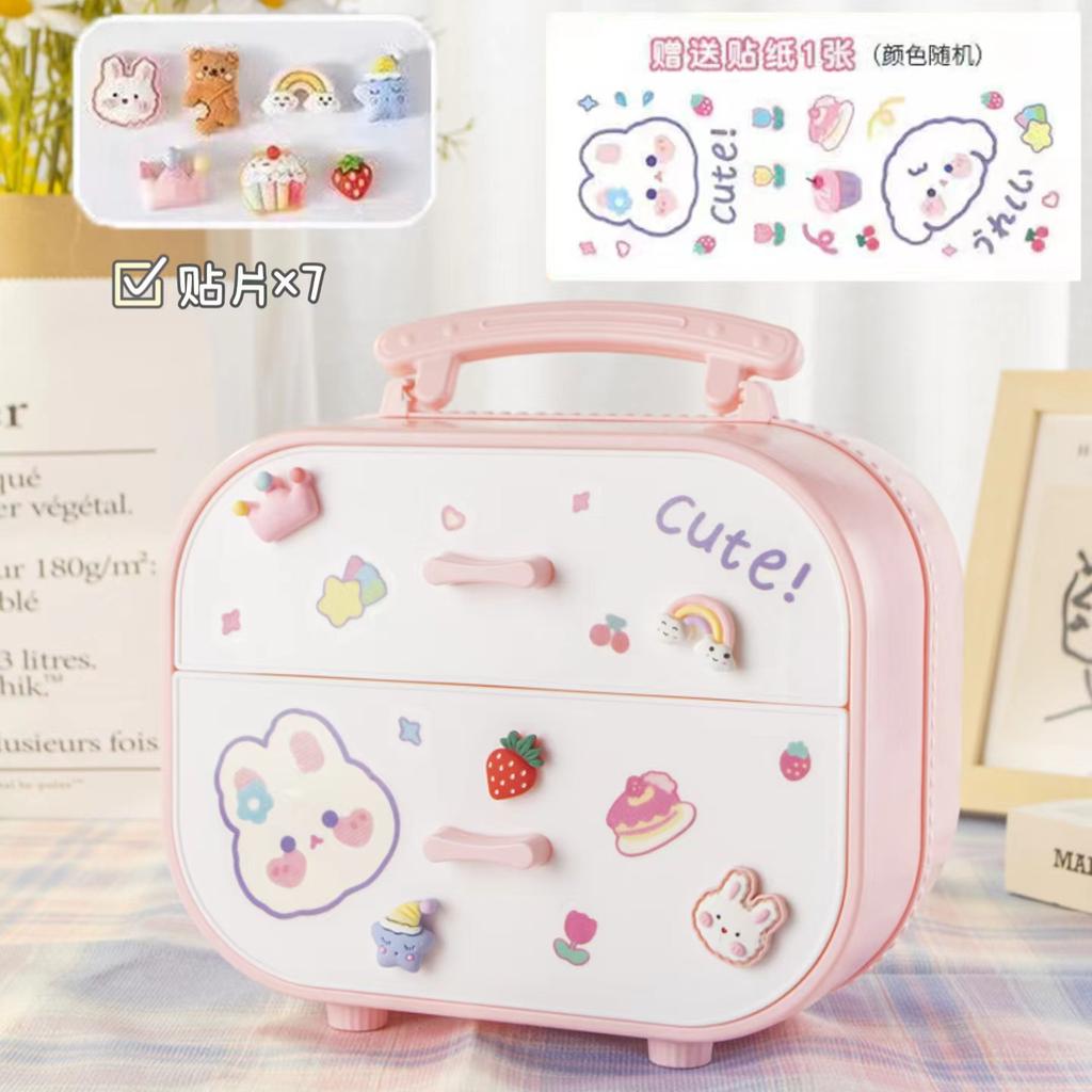 Cute Cartoon Style Jewelry Headwear Desktop Stationery Cosmetic Box for Dormitory Girls Student Drawer Desk Finishing