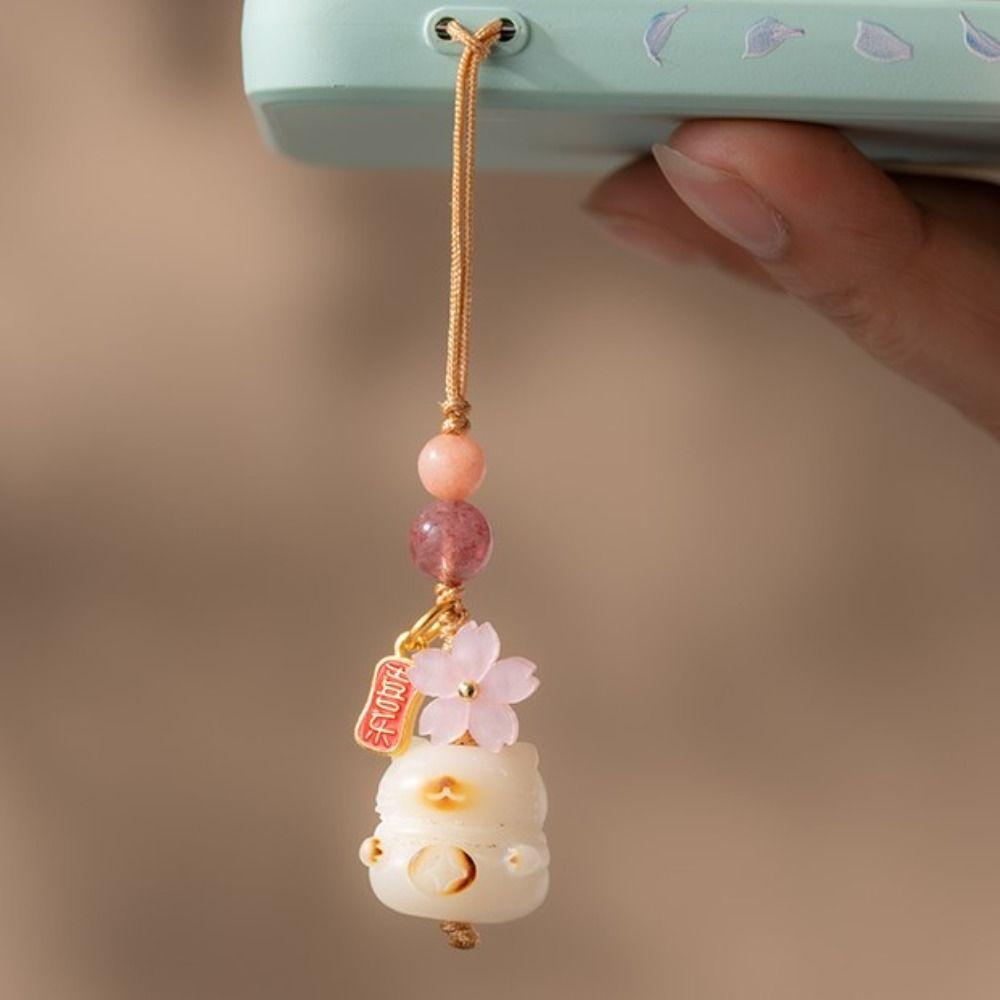 Chinese Style Lucky Bodhi Root Keychain Resin Cat's Paw Pendant Personality Car Key