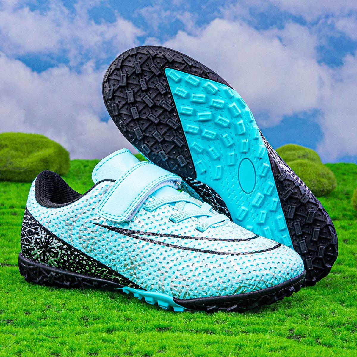 

Дитячі футбольні бутси низькі на липучці, нові студентські тренувальні бутси для приміщень та газону, спортивне взуття з довгими шипами 40