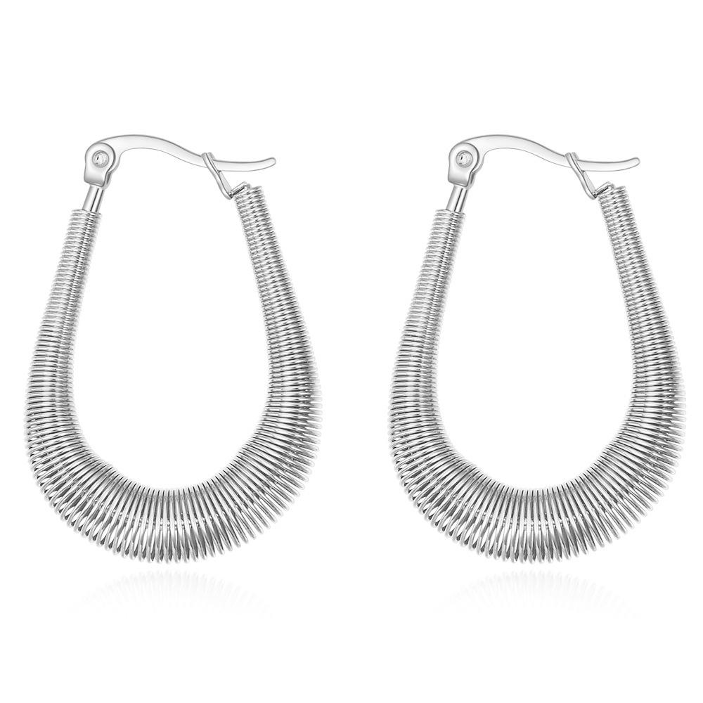 18K Gold Stainless Steel U-shaped Fashion Hoop Earrings for Women