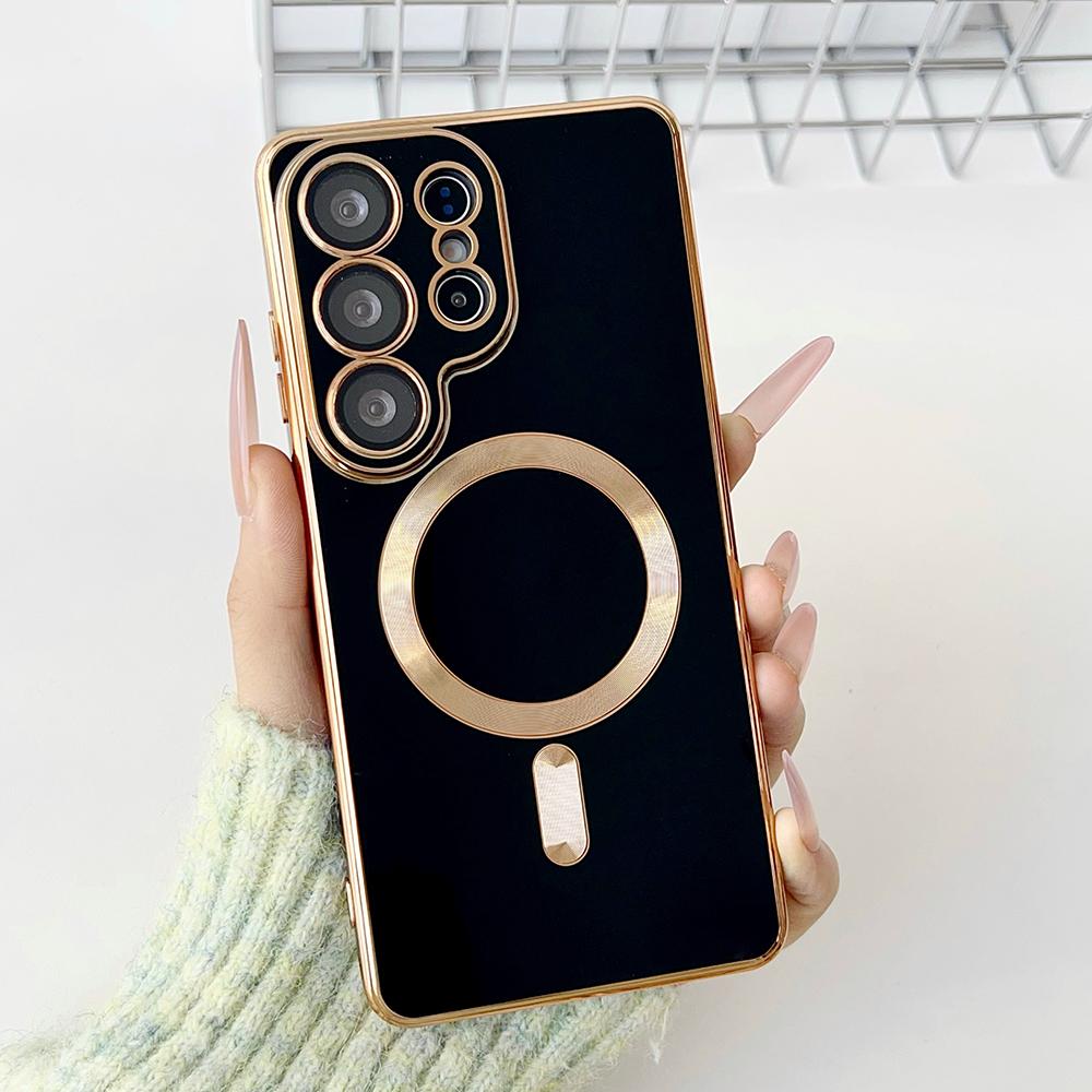 Beschichtetes magnetisches kabelloses Ladecase für Samsung Galaxy S26 S25 S24 S23 S22 S21 Ultra Plus Für Magsafe TPU Weiche Hülle