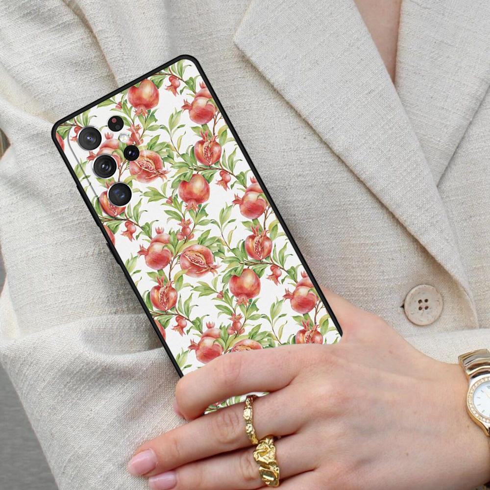Tropical Pomegranate Pattern Cell Phone Case for Samsung Galaxy S26 Ultra S25 S24 S23 S22 S21 S20 Note10 Cover