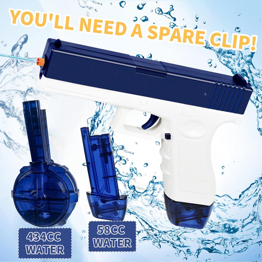 Summer Pool Electric Water Gun Rechargeable Automatic & Manual Spray Gun Capacity Range Up To 32 FT Range for Adults & Kids