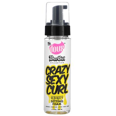 The Doux, Crazy Sexy Curls, Süper Şarjlı Bal Hepsi Bir Arada Sabitleyici Köpük, 7 fl oz (207ml)