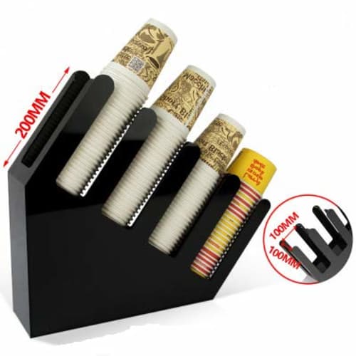 Acrylic paper cup stand for coffee shops and other commercial establishments (no assembly required)