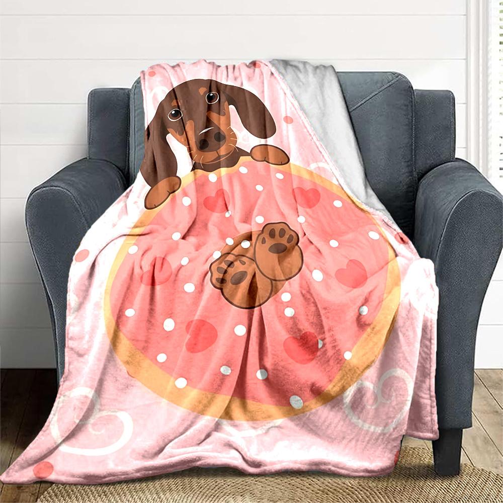 1 Stück Donut Hund Leichte Flanelldecke, Bequeme und Warme Decke, für Büro und Camping Schlafsofa, Wohnzimmer152