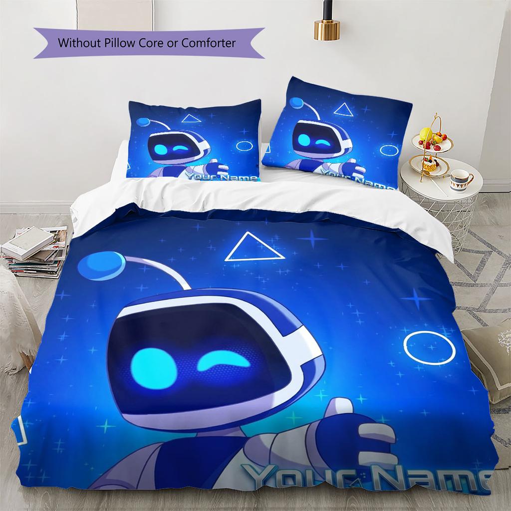 ASTRO BOT Custom Name Pattern Bedding,Quilt Set Quilt Cover Pillowcase Home Birthday Gift(1 * Duvet Cover + 2 * Pillowcase, Without Core)