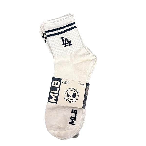 MLB Men s Fashion Point Logo Mid-Calf Crew Socks 4 Pairs