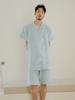 [Paran] Couple Summer Solid Crepe Cotton Short-Sleeve Pajama Set [Shipped from Korea] 100% Authentic