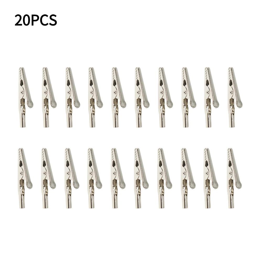 10/20/50Pcs 51mm Metal Alligator Clips Crocodile Electrical Test Cable Lead Probe Clip Battery Clamps 10A Silver Crocodile Clips