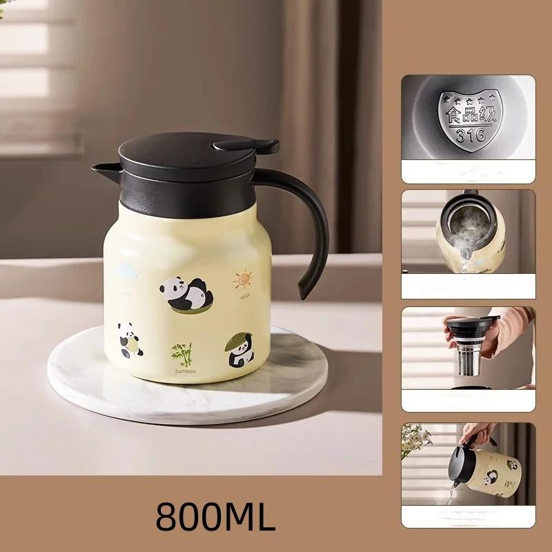 

800/1000 мл Изолированный чайник из нержавеющей стали Бытовой герметичный термос Чайник для заваривания чая Кухонная чайная посуда