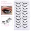 10 Pairs Fluffy Thick 3D Faux Mink Lash Glue Version Full Strip Lashes  Eye Lash Extension