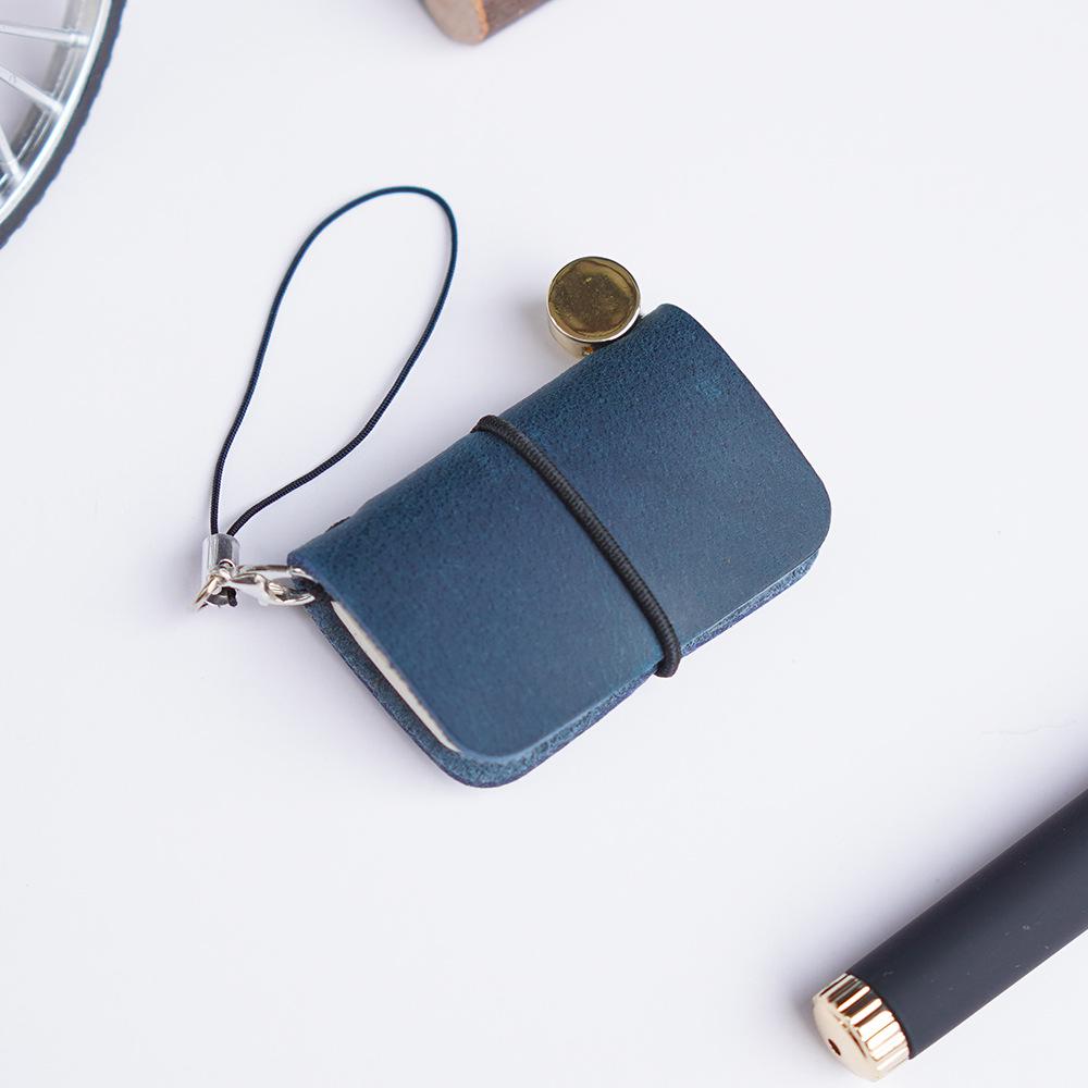 Urok ze skóry bydlęcej Japoński i Koreański Mini Kieszonkowy Dziennik - Uroczy Notatnik ze Skóry Crazy Horse