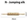Wooden Christmas Rolling Pins Rock Snowflake Elk Embossing Baking Tool Cookies Biscuit Fondant Cake Patterned Roller Dropship