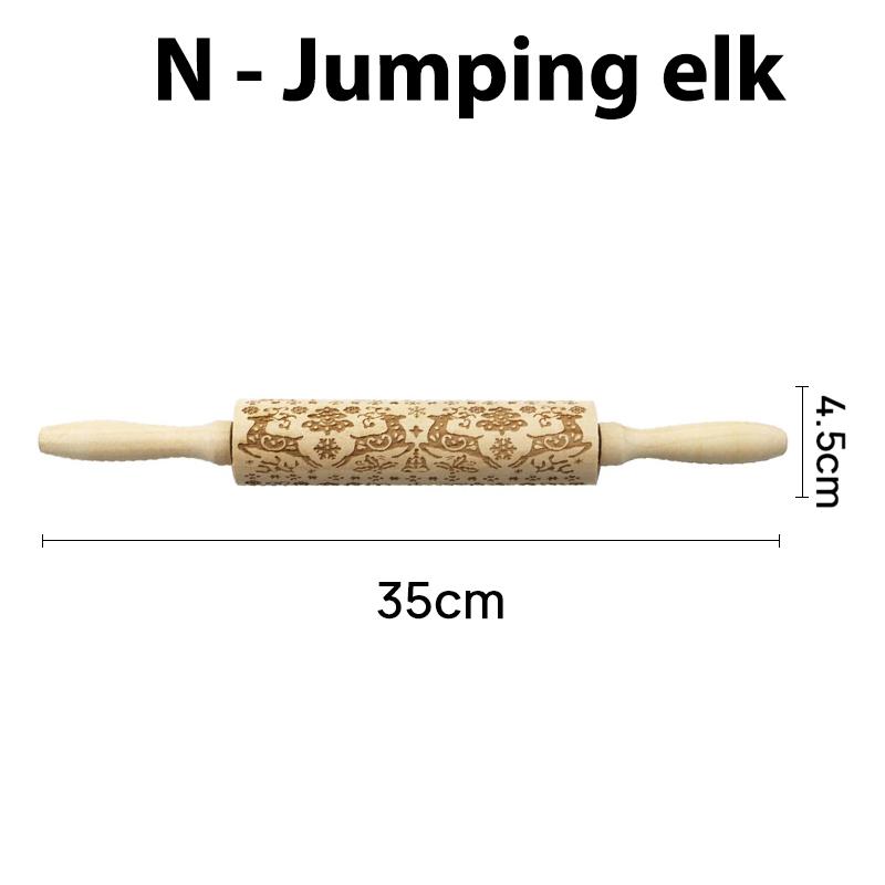 Wooden Christmas Rolling Pins Rock Snowflake Elk Embossing Baking Tool Cookies Biscuit Fondant Cake Patterned Roller Dropship