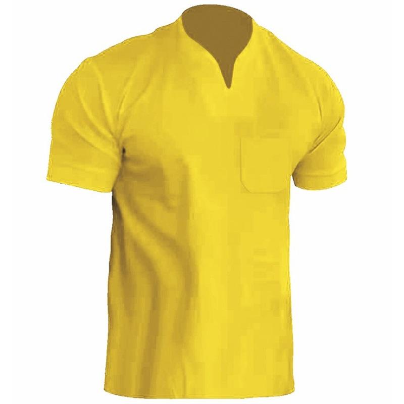 

Мужская футболка для фитнеса Muscle, больших размеров, спортивная, мужская, эластичный хлопок, с карманом, с коротким рукавом, летняя, с V-образным вырезом, рубашка поло XXXL жёлтый